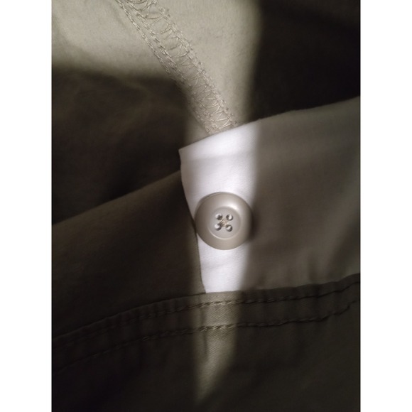 Basic Editions Khaki Cotton Midi Skirt Size 12 Tan A-Line Elastic Back Waist - Picture 7 of 13